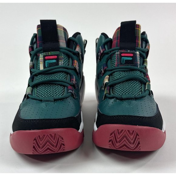 Fila Grant Hill 1 Mens Forest Green Maroon Hi Top Basketball Shoes Sneakers - Picture 4 of 9